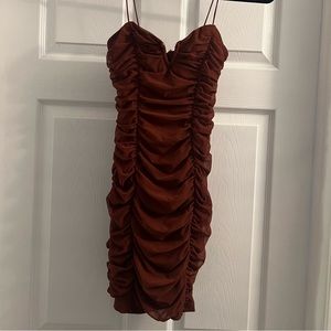 Red rouched dress size 6 Princess Polly